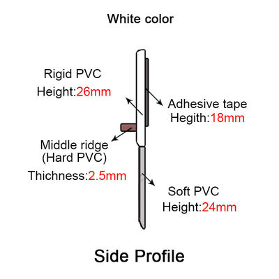 50mm白いポリ塩化ビニールのドアの最下のシールのストリップの風の証拠